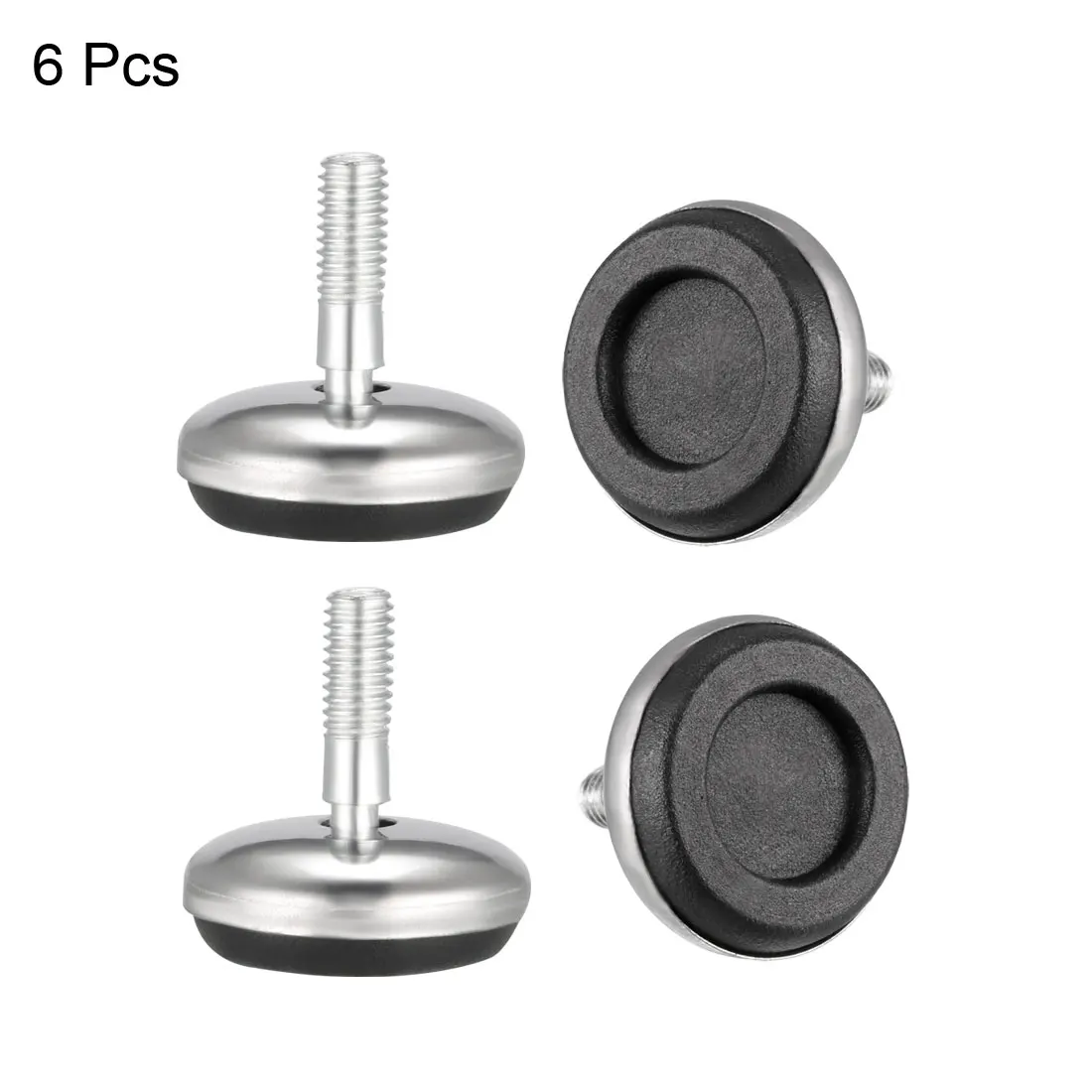 

uxcell Furniture Levelers, 15mm to 19mm Adjustable Height M6 x 13mm Threaded, 6Pcs