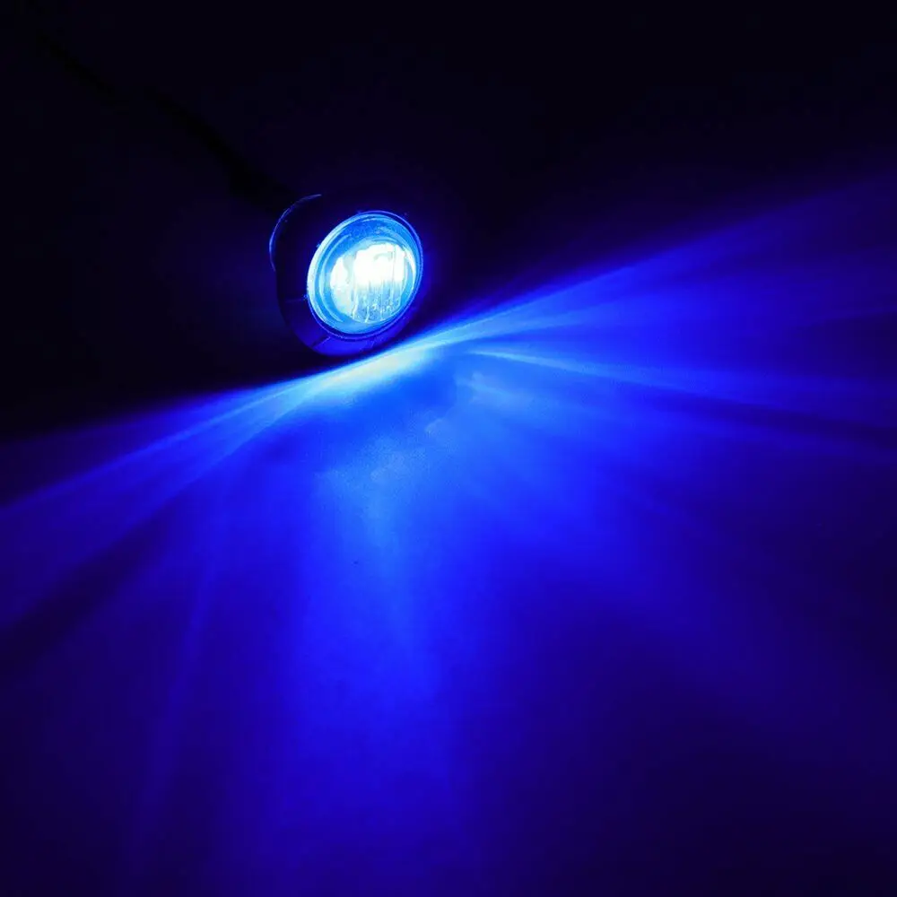 Fuleem 50 шт. 3led синий 3/4 дюймов Мини СВЕТОДИОДНЫЙ Датчик дорожного просвета боковые габаритные огни 12 в водонепроницаемый