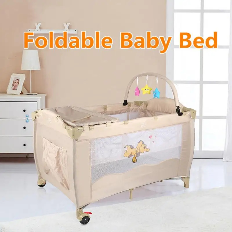 Детская кровать складной детский манеж для рельсы безопасности младенцев и