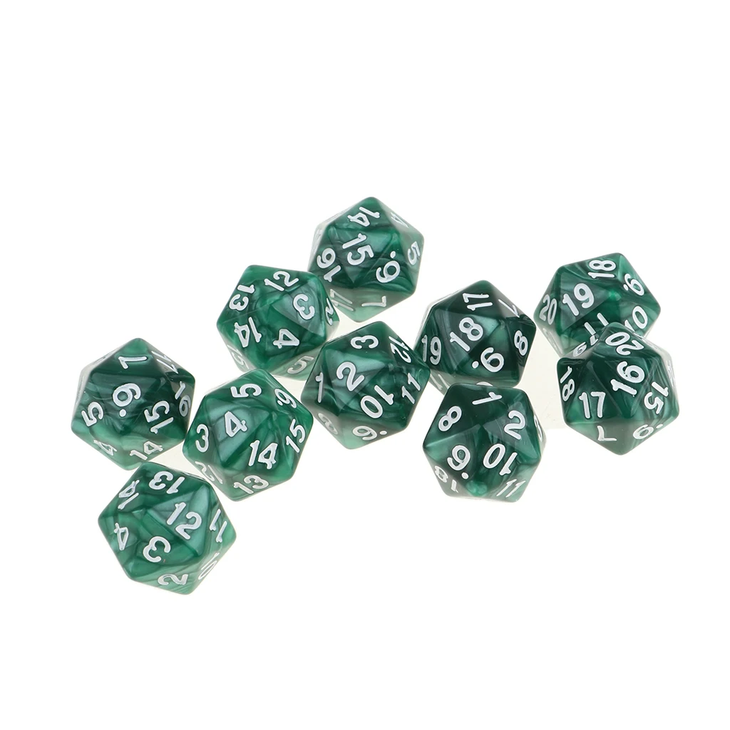 10 шт. 20 сторонние Подземелья и Драконы РПГ игра-столешница D20 кубики