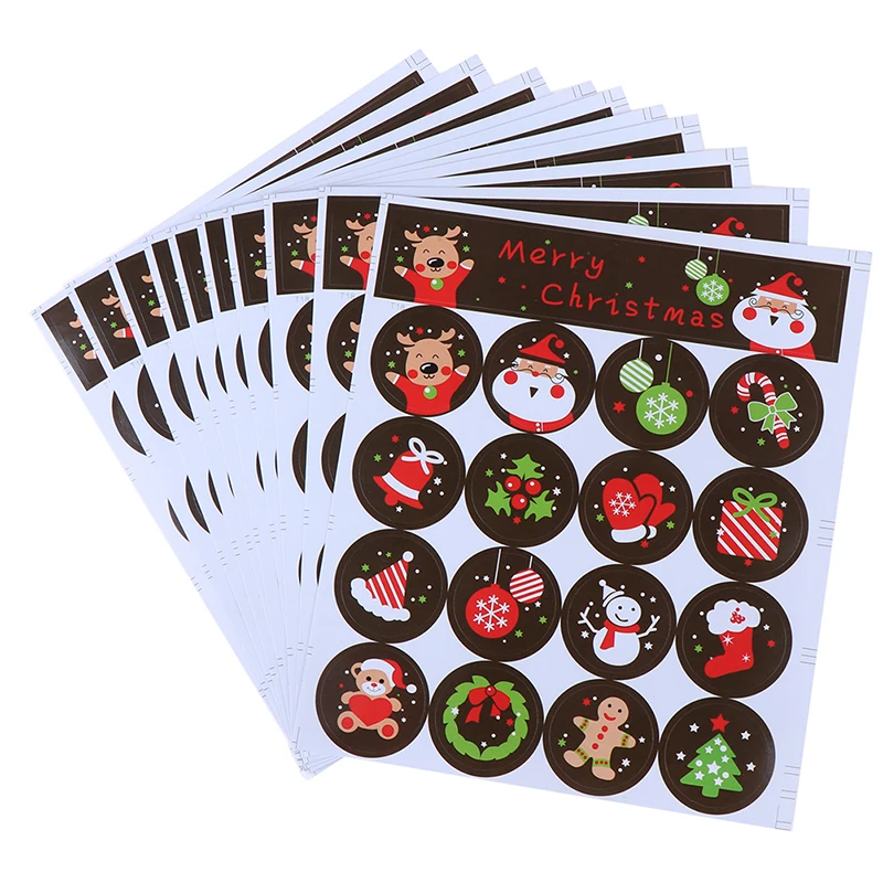 160pcs 16-160 шт спасибо Счастливого Рождества тема запечатывания стикер DIY подарки отправлено выпечки украшения посылка многофункциональная этикетка - Цвет: 160pcs