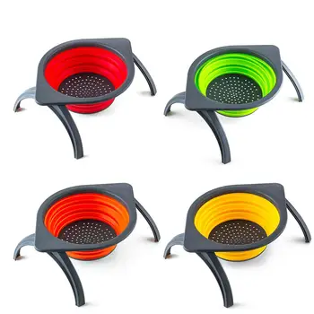 

Folding Washing Drain Basket Food Fruit And Vegetable Washing Basket With Support Legs Kitchen Supplies Folding Basket