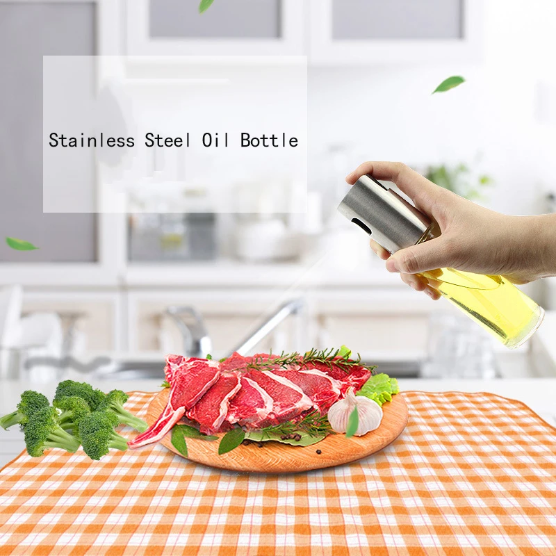 Kitchen Stainless Steel Oil Dispenser Spray Bottle 5