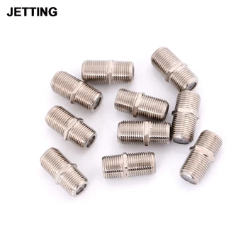 

10Pcs/bag Aluminium Alloy Joiner Barrels Connector F Plug Coupler Adapter Plus TV Coax Cable Wholesale