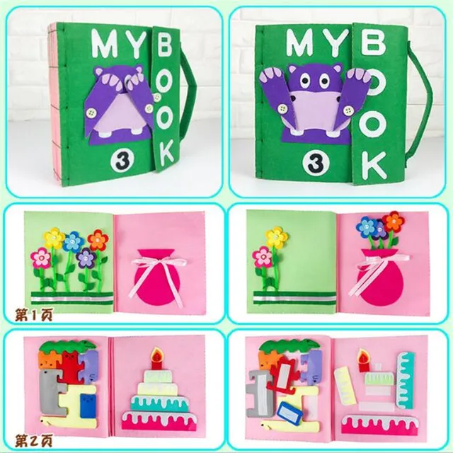 3D Kid Cloth Book DIY Panting Book Manual Intelligence Puzzle Children Toy Book Early Education Development Reading Book 2