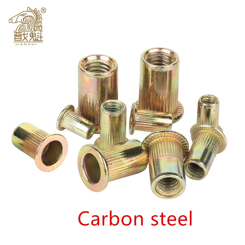 2-30pcs flat head rivet nut stainless steel m3 m4 m5 m6 m8 m10 m12 rivnut zinc plated cap rivet threaded nut