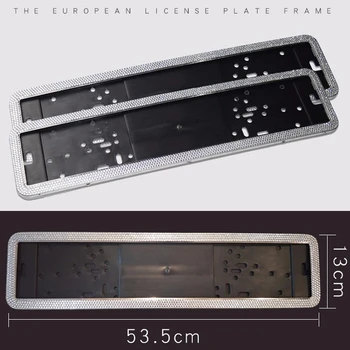 

1pcs Bling Crystal License Plate Frame Women Luxury Handcrafted Rhinestone Car License holder European German Russian for girl