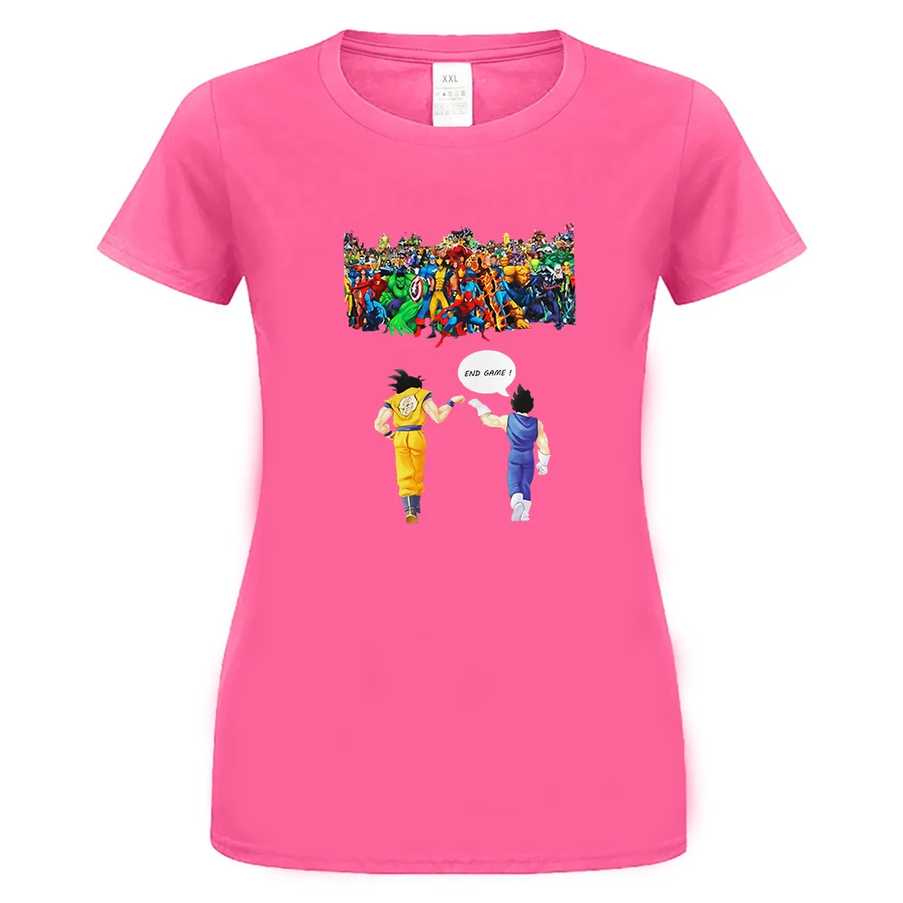 women pink Dragon Ball Goku Vegeta Dbz Endgame Мстители Endgame Marvel Studio Футболка мужская одежда футболка - Цвет: women pink