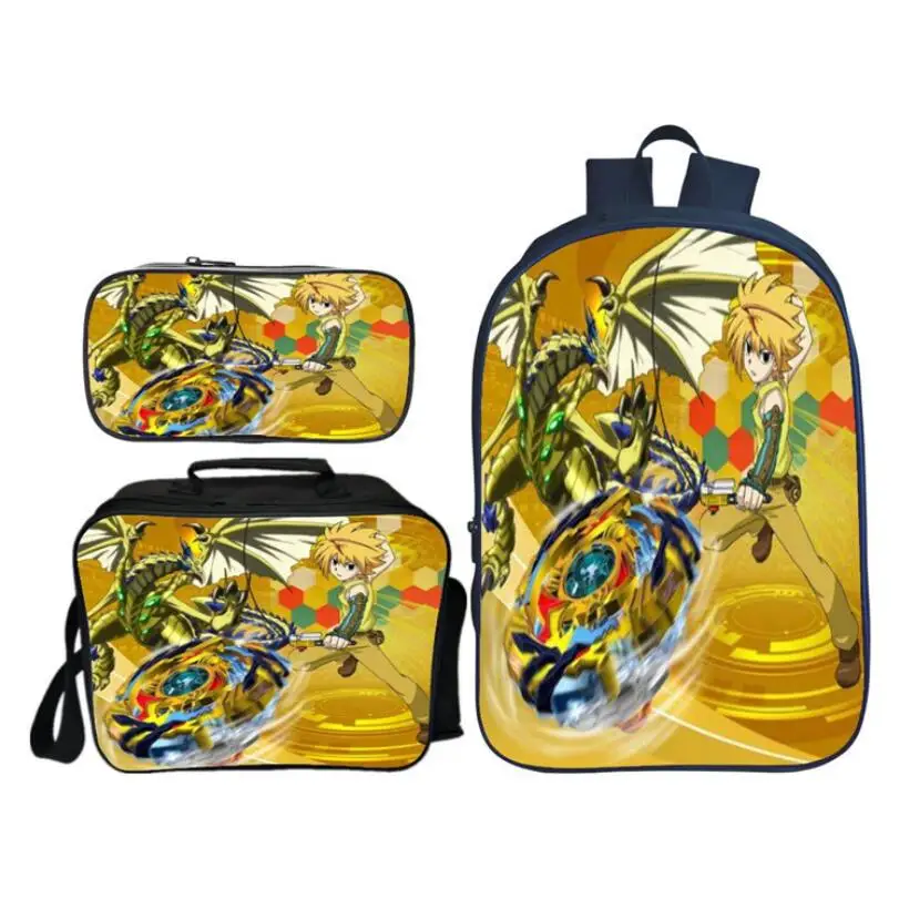 photo color Новое поступление, 3 шт./компл., школьный рюкзак с принтом Beyblade Burst для мальчиков-подростков, классные детские школьные сумки с героями мультфильмов, Детские ранцы - Цвет: photo color