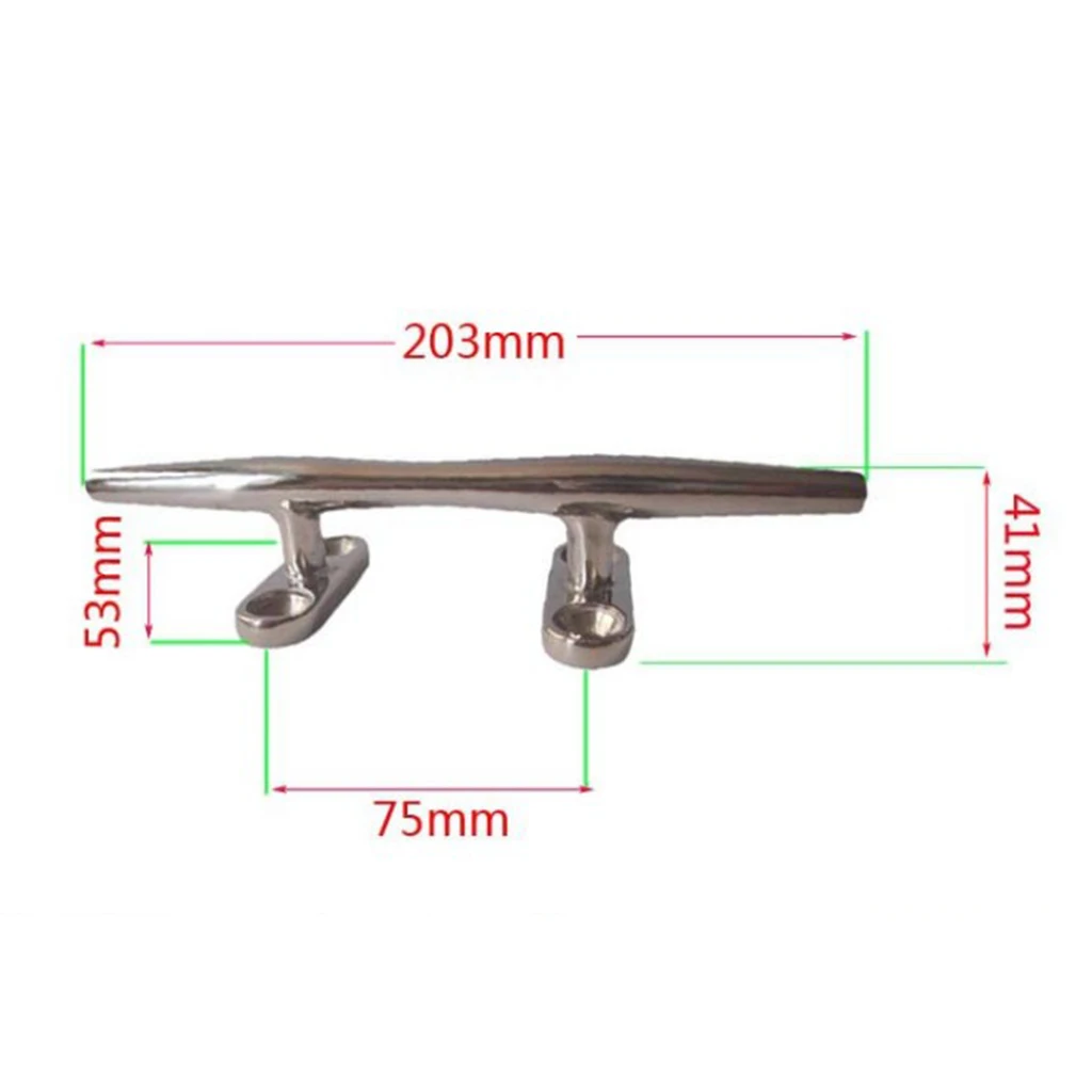 Boat Cleat 8 inch Open Base, Heavy Duty Marine Grade 316 Stainless Steel Mooring Accessories - 20cm