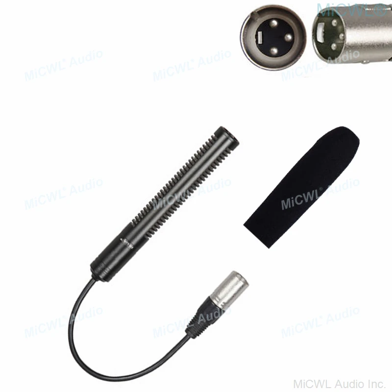 

Pro Interview Recording Video Camera Microphone XLR 3Pin 48V Phantom Power Vidicon Supercardioid Shotgun Mics