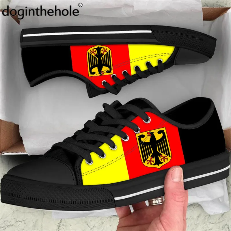 

Doginthehole Germany Flag With Eagle Deaign Women Casual Low Tops Canvas Sneakers Fashion Style Outdoor Lightweight Zapatillas