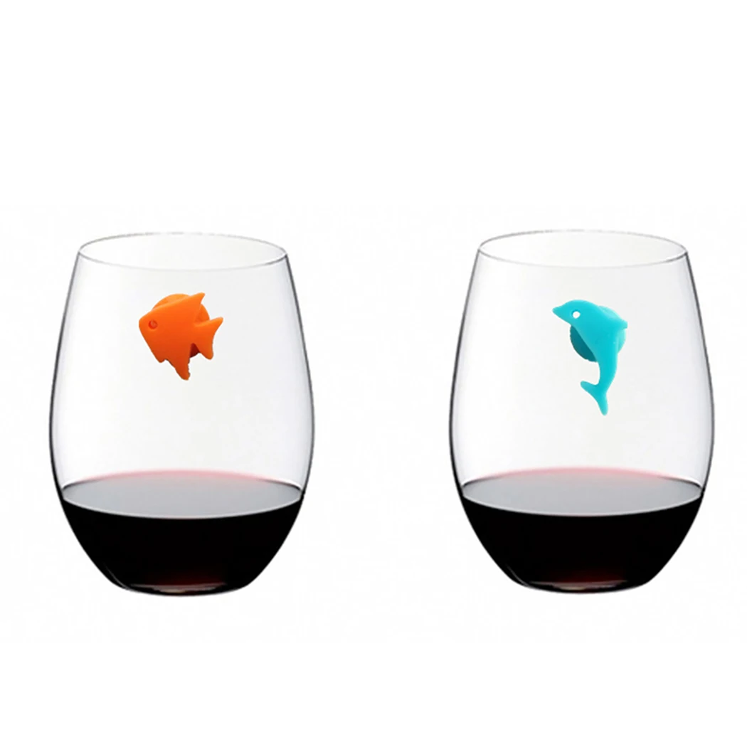 12 шт Силиконовые морские животные маркер на стакан для вина креативные питьевые чашки идентификатор вечерние чашки знак(смешанные цвета) Прямая поставка