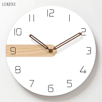 

Wood grain classic on white Folk laser engraving stereo wall clock Home Decor Wall Decor