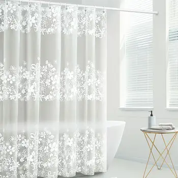 

2M PEVA Bathroom Thicken Shower Curtain Polyester Waterproof Bathroom Moisture-Proof Partition Home Hotel Toilet Curtain