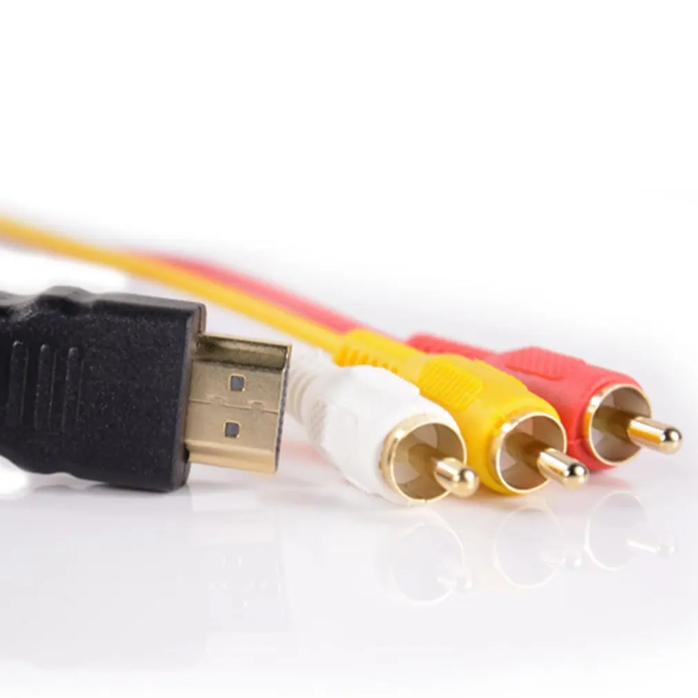HDMI к 3RCA кабель позолоченный HDMI К AV кабель HDMI к Tri-разница в цвете из-линия аудио кабель «Папа-папа» для ТВ DVD