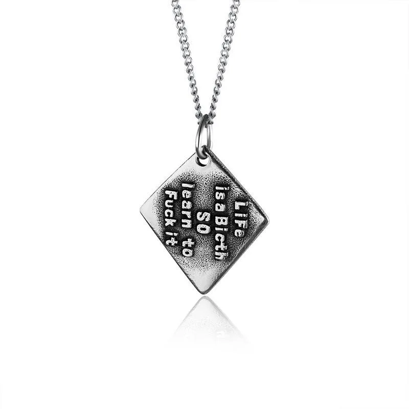

Square Geometry Pendant Necklace Fashion hip hop Trend Neck Accessories Jewelry Decoration will never fade
