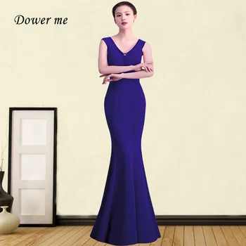 

Double V-Neck Robe De Soiree GDX369 Hollow Beading Banquet Dresses For Women Navy Blue Mermaid Evening Dress Plus Size Gowns