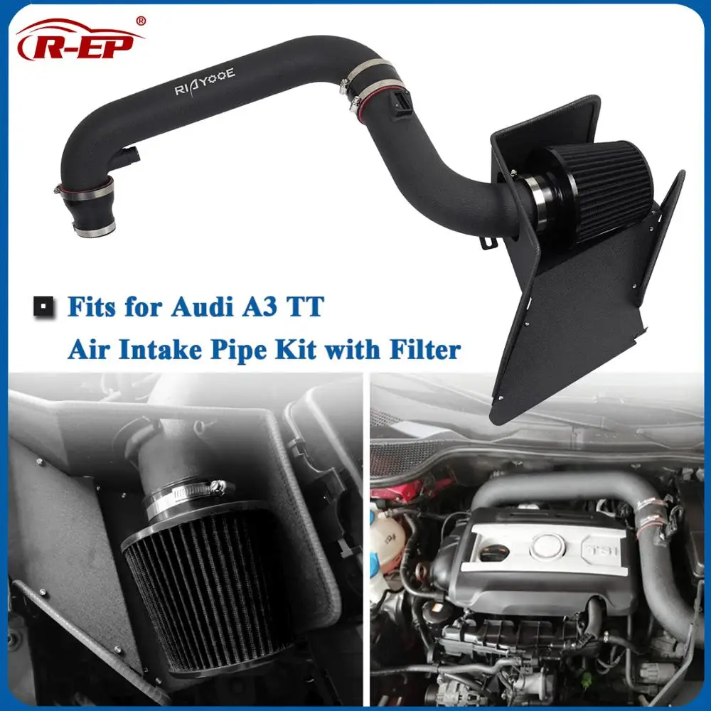 R EP Turbo Cold Air Intake Pipe Kits with High Flow Air Filter Fit for Audi A3 TT induction Car