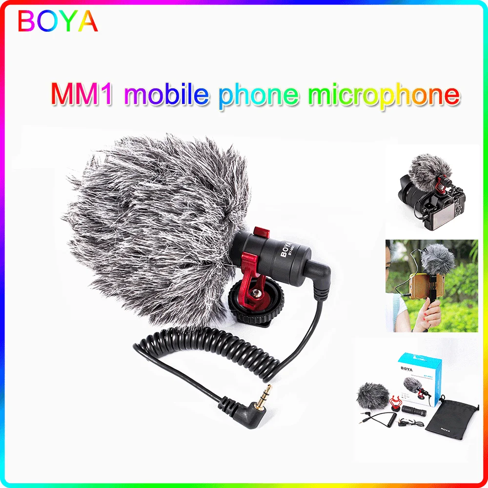 Кардиоидный микрофон BOYA BY-MM1 для смартфонов iPhone Android Canon Nikon Sony DSLR-камер бытовая