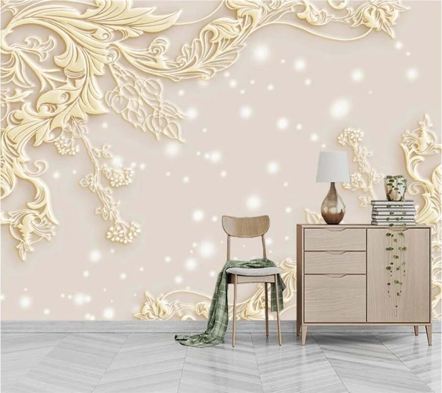 Custom wallpaper 3d wall painter and rich embossed pattern stars minimalist papier peint TV background painting | Обустройство дома