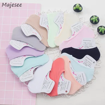 

Sock Slippers Women Short Deodorant Invisible Sweet Candy Color Korean Style Girls Simple Casual All-match Womens Soft Fashion