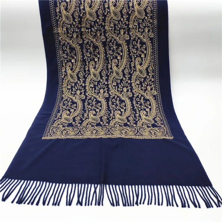 navyblue 1 Новинка, женский шарф, модный кашемировый шарф с вышивкой, женские зимние шали с кисточками, длинный шарф, Пашмина бандана, платок - Цвет: navyblue 1