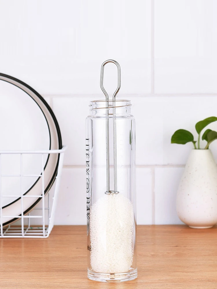 Sponge Cup Brush Replaceable Sponge Cup Brush Long Handle Drink Wineglass Bottle Glass Washing Clean kitchen accessories