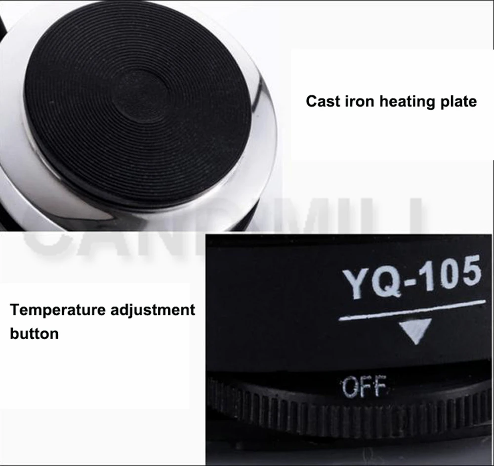 CANDIMILL Mini Electric Stove Oven Cooker Hot Plate Coffee Tea Heater Multifunctional Mocha Heating Plate 220V 500W 5