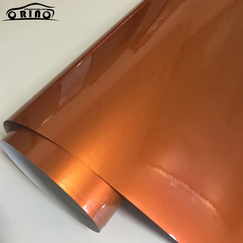 Orange Gloss Metallic Vinyl Sticker-2