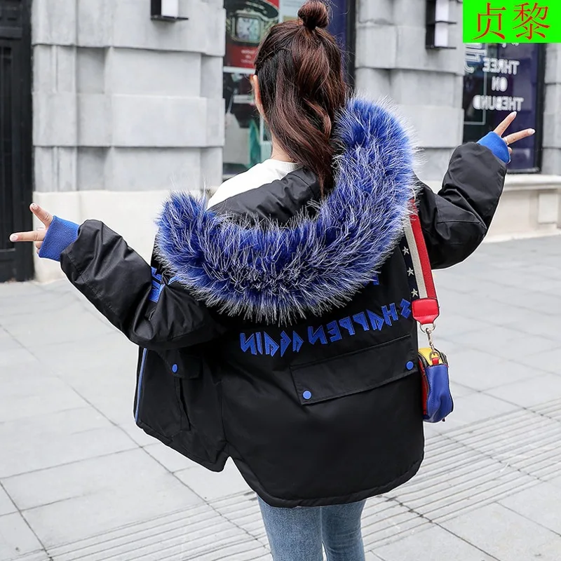 

2018 Winter New Style WOMEN'S Dress INS down Coat Cotton-padded Jacket Coat Mid-length Korean-style Versatile down Jacket Cotton