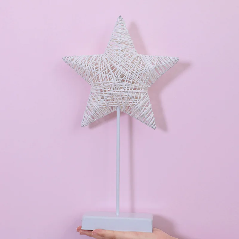 stars style Светодиодный настольный светильник со звездами и луной, с питанием от аккумулятора, для защиты глаз, настольная лампа для внутреннего освещения, атмосферный свет - Цвет корпуса: stars style