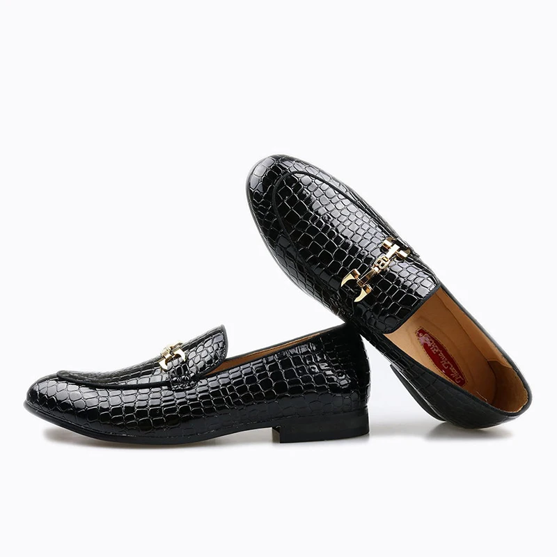 NIAN HUA ZHI LV/брендовая Высококачественная Мужская обувь с тиснением под камень Удобная мужская повседневная обувь в деловом стиле. Туфли на плоской подошве; большие размеры