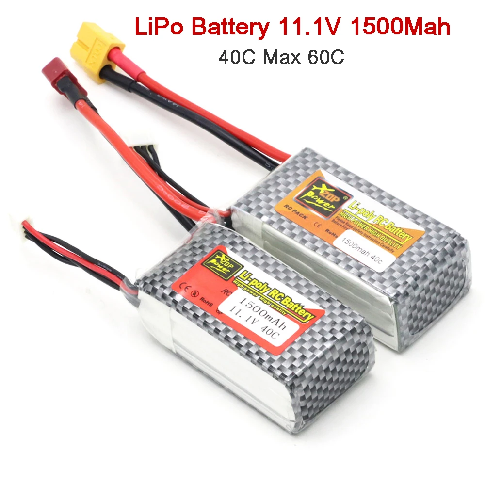 

5pcs/lot ZOP Power 11.1V 1500Mah 3S 40C Max 60C LiPo Battery XT60 Plug T Plug For RC Quadcopter Drone Helicopter Car Airplane