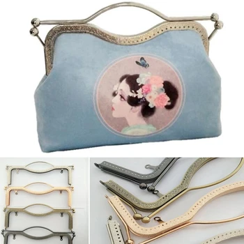

LKEEP 1pc Coin Purse Bag Kiss Clasp Lock Metal Arch Frame Hand DIY Craft 27cm Bag Parts Accessories