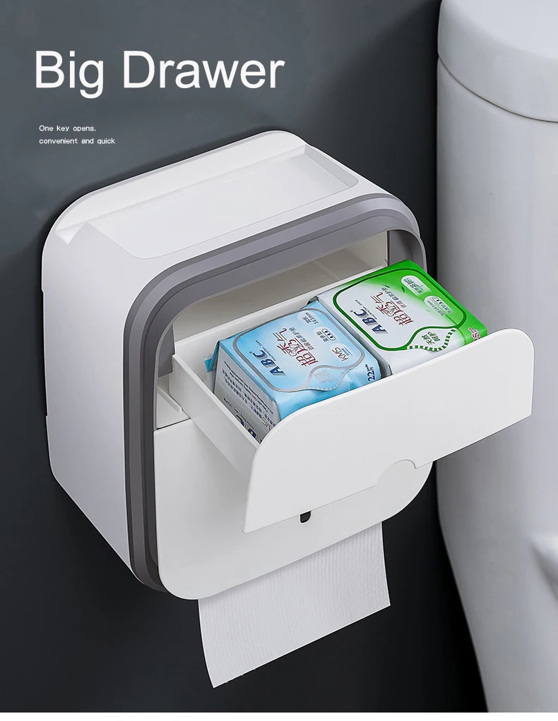 Home Storage Organization Double Layer Storage Box Kitchen Drawer Organizer Bathroom Waterproof Plastic Toilet Paper Tissue Box (10)