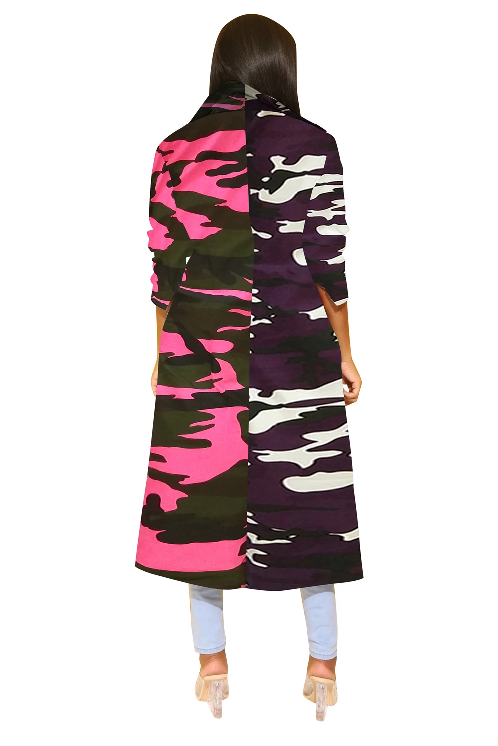 Tsuretobe, Осеннее камуфляжное лоскутное пальто, женская мода, длинный рукав, Тренч, зимняя уличная одежда, камуфляжное пальто, свободная верхняя одежда для женщин