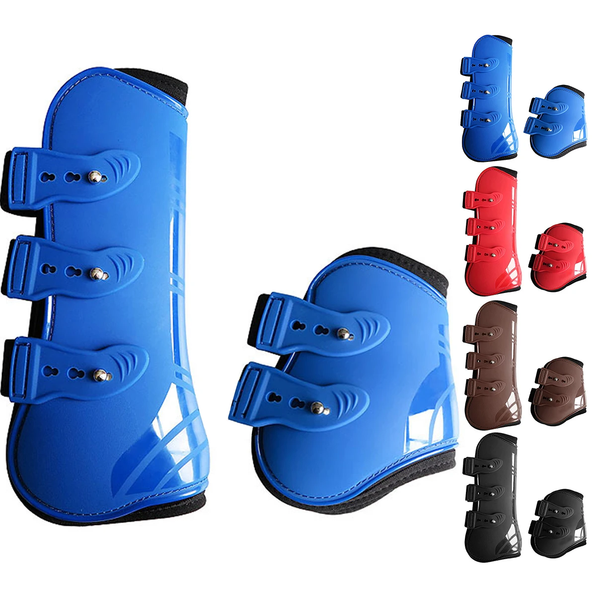 4pcs Practical Front Hind Brace Protection Wrap Farm Horse Leg Boots Adjustable Training Guard