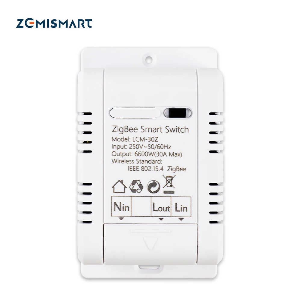 Zemismart Tuya Zigbee 30A Smart Switch Circuit Breaker Work with Alexa Google Home Light Relay Timer 220V 250V | Электроника