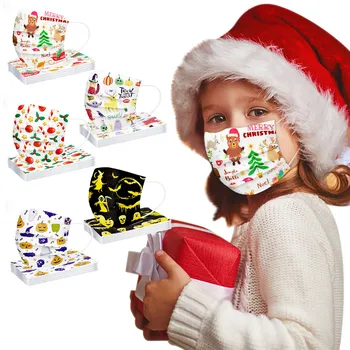 

50pcs Christmas Disposable Mask For Face Masque Enfant For Dustproof Face Shields 3ply Mouth Muffle Mascarillas Infantiles