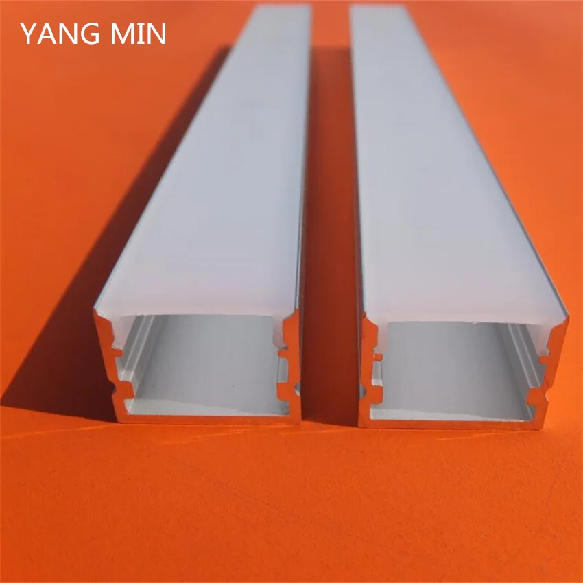 YANGMIN Free Shipping 1m/pcs Manufacturer Custom Anodized White Color Aluminum Extrusion Channel With Transparent Cover