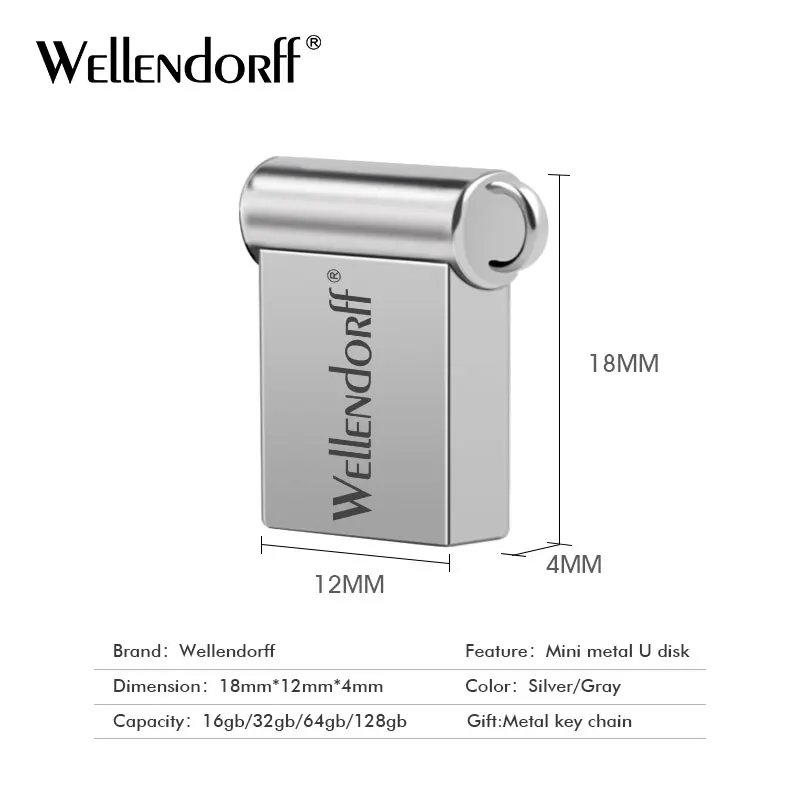 Wellendorf 3 0 Бесплатный модный брелок для ключей 32 ГБ USB флэш накопитель