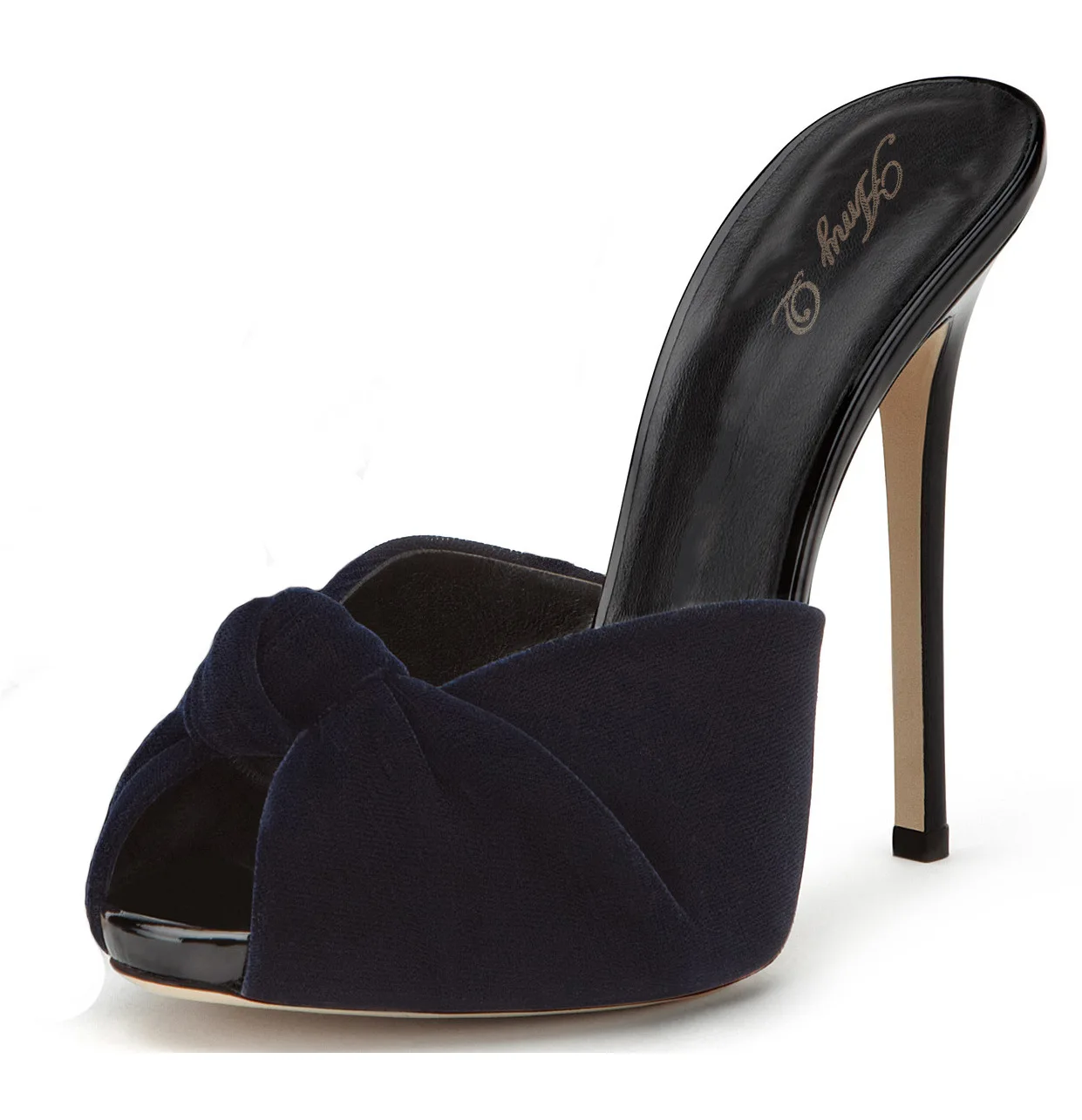 Новинка года; женская обувь; бархатные туфли D'Orsay на высоком каблуке с острым носком и бантиком; туфли для вечеринки с необычным жемчужным каблуком; женские туфли-лодочки - Цвет: Черный