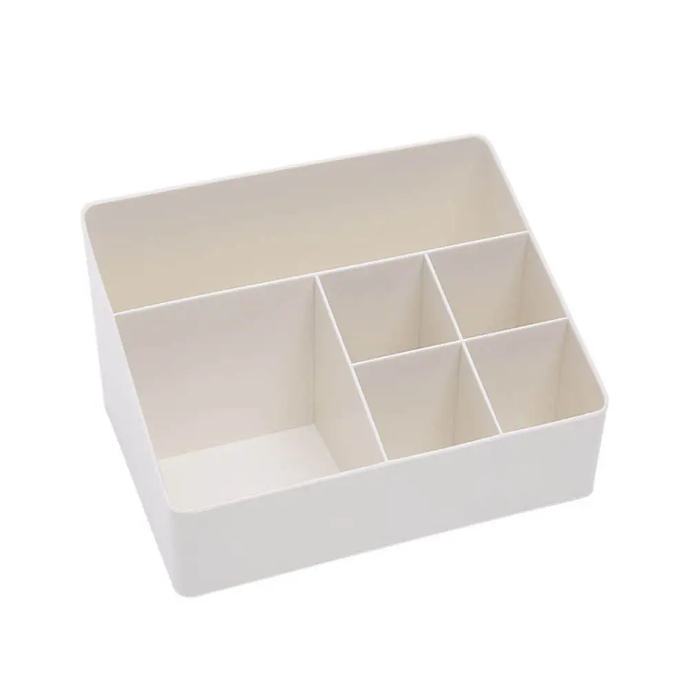 Пластиковый органайзер для косметики ящик для хранения для ванной комнаты органайзер для косметики офисный Настольный макияж коробки для хранения ювелирных изделий контейнер - Цвет: beige