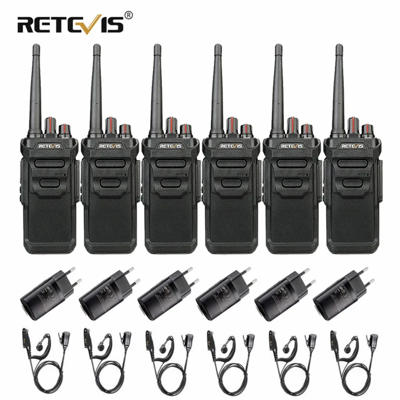 

6pcs RETEVIS RT48/RT648 IP67 Waterproof Professional Walkie Talkie PMR Radio PMR/FRS VOX 2 Way Radio Comunicador With Earpiece