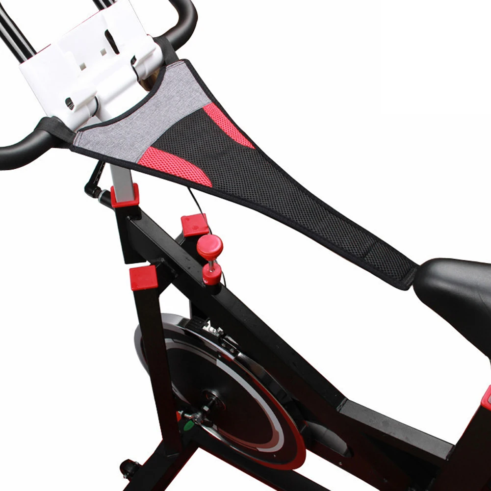 

Indoor Bike Trainer Frame Sweat Cover Guard Net Catcher Absorbs Sweat Strap with Phone Holder Black Red