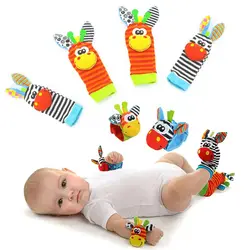 Детская игрушка из мультика наручные носки в полоску детские носки плюшевые погремушки с животными Детские игрушки Новорожденные часы в