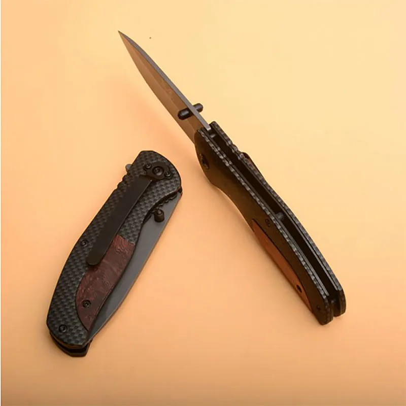F71 440 steel fruit knife Wood+ carbon fiber Handle Folding knife hunting camping knives tactical survival knife EDC small Tool