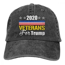 Ветераны для Трампа Casquette черные унисекс Мужские Женские джинсовые бейсболка с ремешком кепки регулируемые Гольф папа шляпа