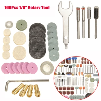 

166Pcs Dremel 1/8inch Style Accessories Abrasive Tools Wood Metal Engraving Electric Rotary Tool Accessory for Dremel Bit Set